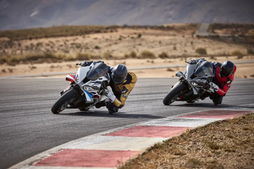 2 2025 BMW S 1000 RR being race in Alhambra, CA